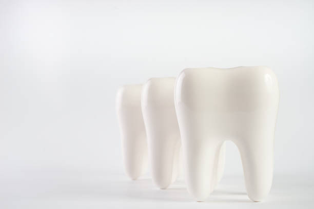 istock Close up of a white healthy human teeth 843442340