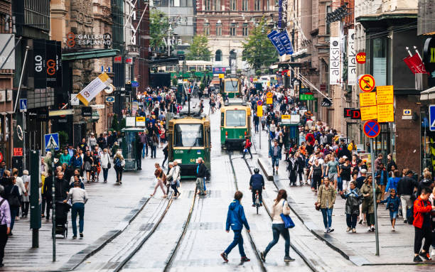 Centro da cidade de Helsínquia, Finlândia - foto de acervo