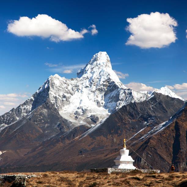 istock Mount Ama Dablam with stupa near Pangboche village 843448250