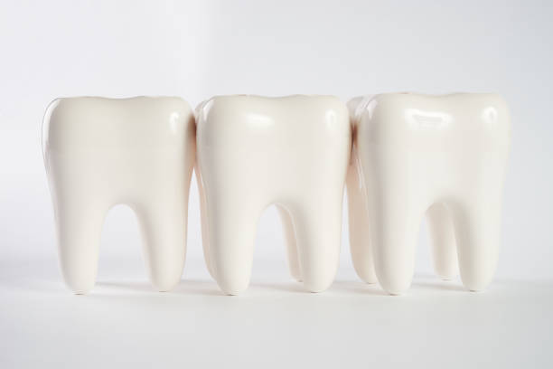 istock Close up of a white healthy human teeth 843451742
