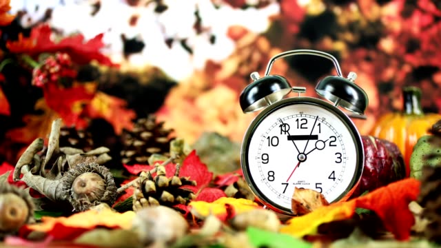 Daylight savings time.  2 o'clock time on clock in autumn season.