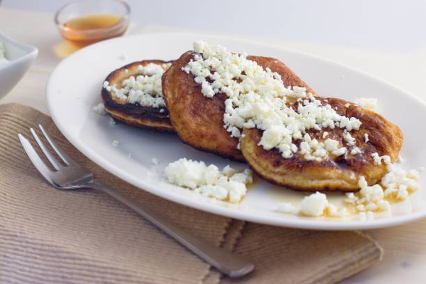 istock Pancake with cottage cheese and syrup 843463426