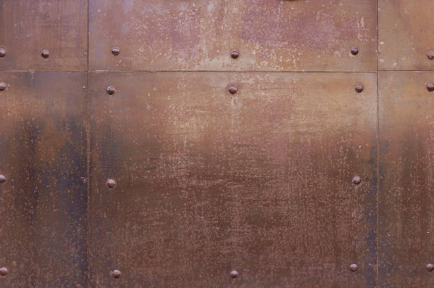 istock Old metal door background 843463540