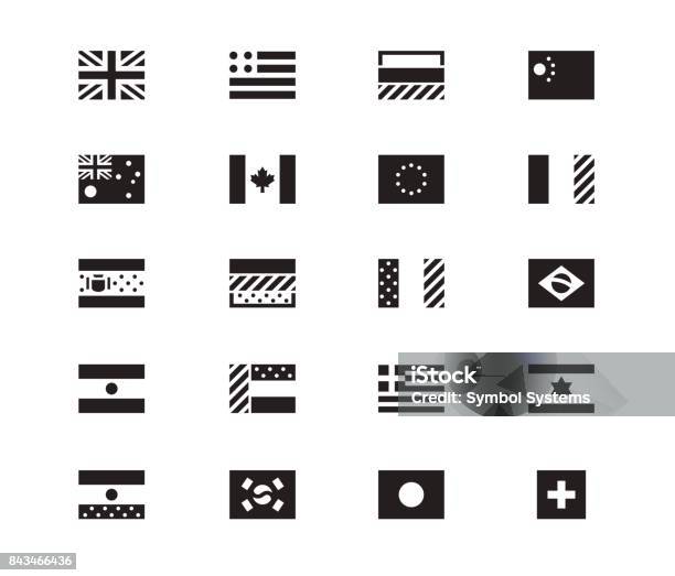 Иконы Всемирного Флага На Белом Фоне Иллюстрация Вектора — стоковая векторная графика и другие изображения на тему Английский флаг