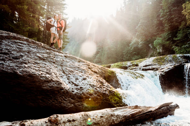 istock Mature Couple Backpacking in Forest 843466514