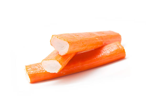 group of Surimi on white background