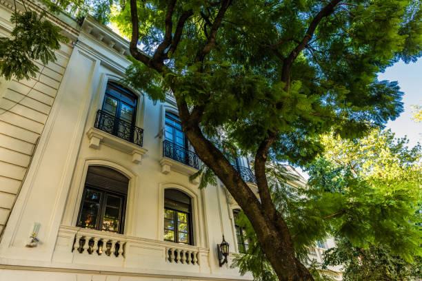 istock Traditional classic old architecture houses and green trees in Palermo Chico neighborhood, Buenos Aires, Argentina 843473994