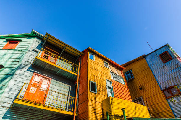 Traditional colorful houses on Caminito street in La Boca neighborhood, Buenos Aires Traditional colorful houses on Caminito street in La Boca neighborhood, Buenos Aires caminito stock pictures, royalty-free photos & images