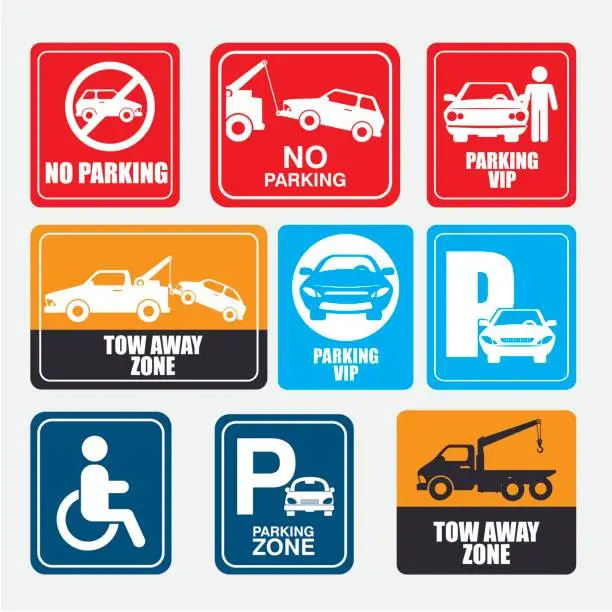Vector illustration of Parking or park zone design
