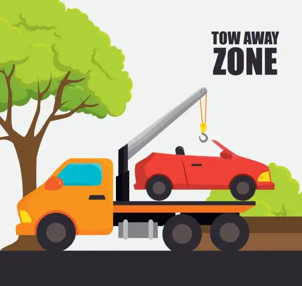 Vector illustration of Parking or park zone design