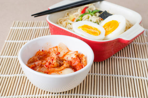 istock Korean food,Kimchi cabbage and instant noodle 843485524