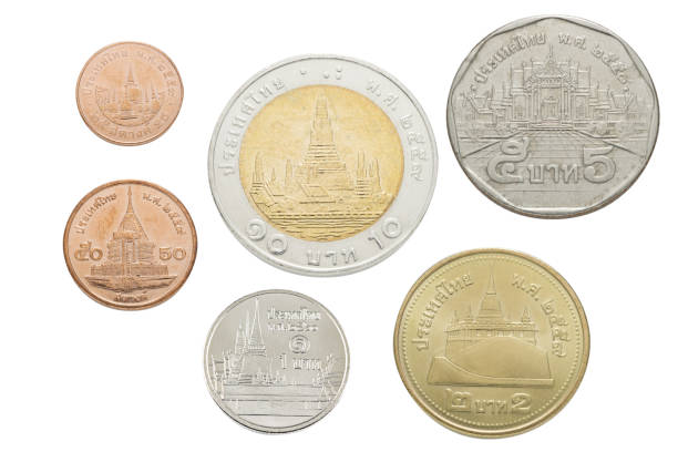istock Macro group of thai coins tails side 843488444