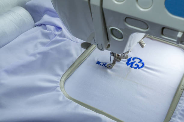istock Small business embroidery home use compact size machin 843488796