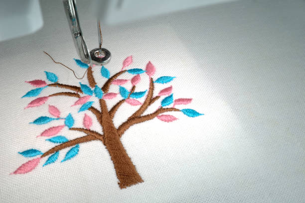 istock Close up look of embroider minimal tree 843491346
