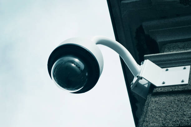 istock dome security camera for surveillance in outdoor on stoned building 843494824
