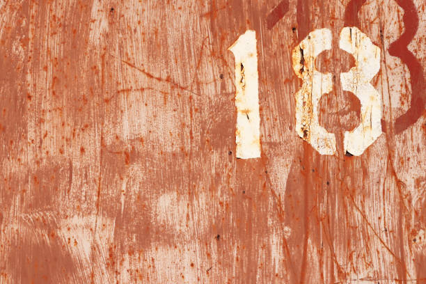 istock Rusty Painted Metal Wall Texture. Number 18 843495630