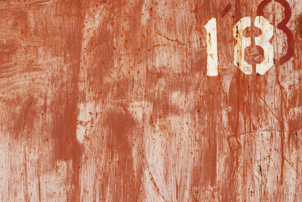 istock Rusty Painted Metal Wall Texture. Number 18 843495634