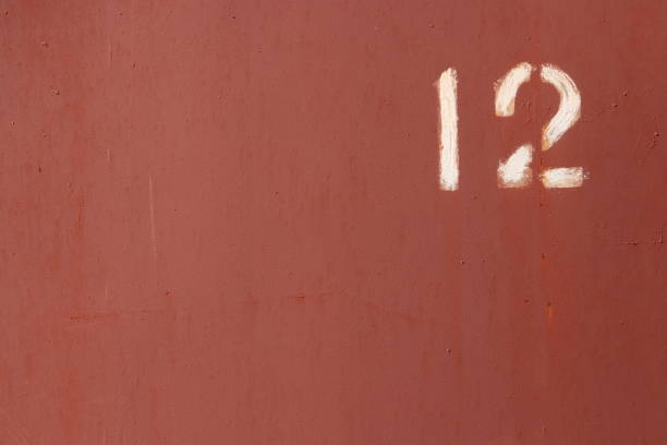 istock Rusty Painted Metal Wall Texture. Number 12 843495756