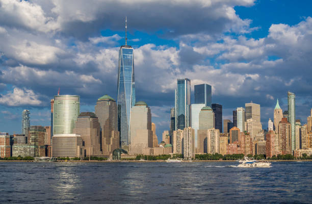 istock Manhattan Downtown panorama with World Trade Center 843495904