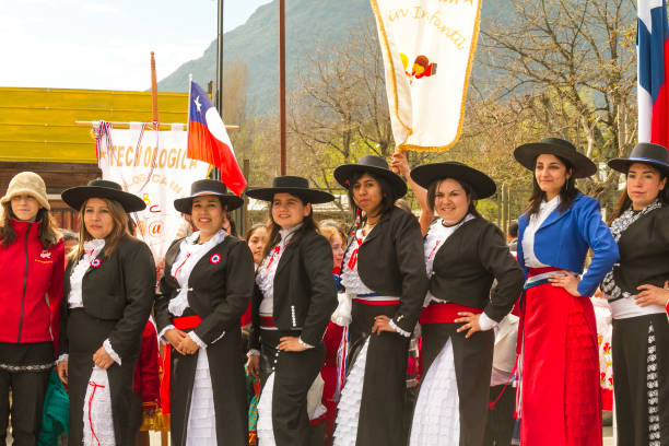 Panguipulli, Chile - September 17, 2014: Some women dressed like a \