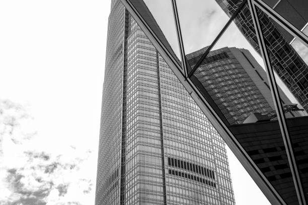 istock Hong Kong Modern office building with B&W color 843498956