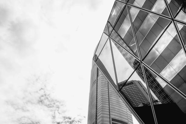 istock Hong Kong Modern office building with B&W color 843498972