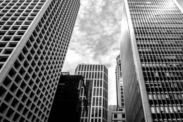 istock Hong Kong Modern office building with B&W color 843498980