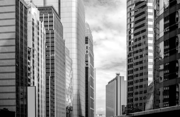 istock Hong Kong Modern office building with B&W color 843498982