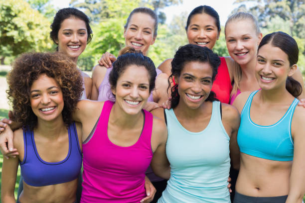 istock Happy sporty women at park 843499036