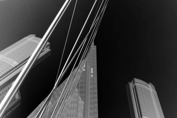 istock Abstract buildings background with B&W color 843499056