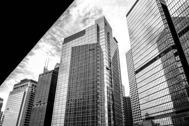 istock Hong Kong Modern office building with B&W color 843499058