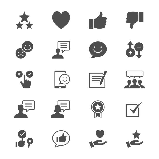 ilustrações de stock, clip art, desenhos animados e ícones de feedback and review flat icons - square shape plus sign mathematical symbol social networking