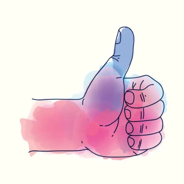 Vector illustration of Hand with the thumb up