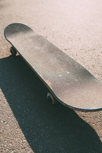 istock Skateboard on the road. Extreme sport challenge 843506356