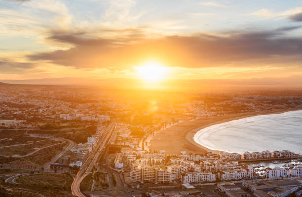 istock Beach in Agadir city at sunrise, Morocco 843510940