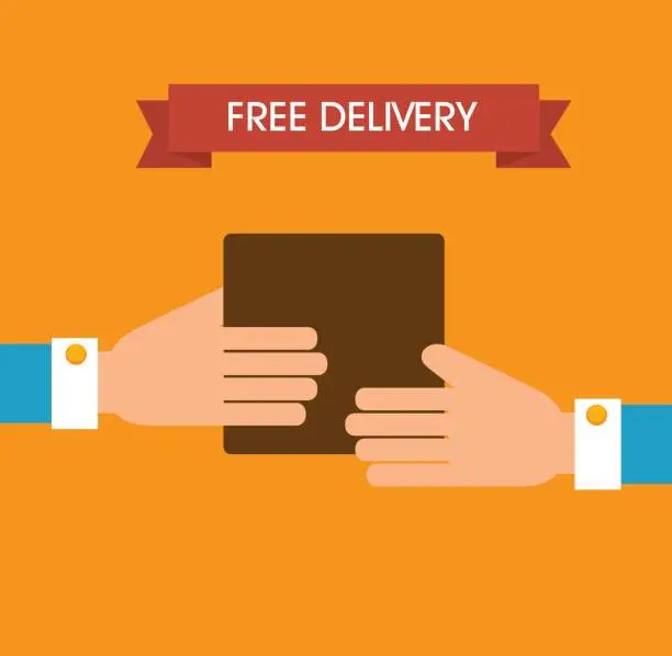 Vector illustration of Free delivery and shipping