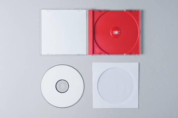 istock Blank CD on gray background. Mockup for branding 843521718