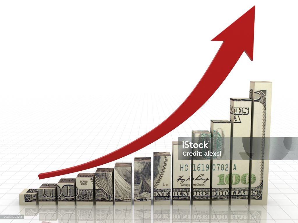 Money graph stock market finance growth chart Growth Stock Photo