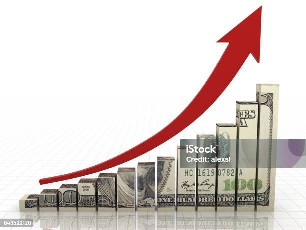 Money Graph Stock Market Finance Growth Chart Stock Photo - Download Image Now - Growth, Currency, Inflation - Economics