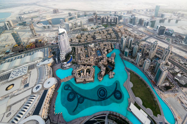 istock Panorama sunset view to Dubai skyscrapers, UAE 843526562