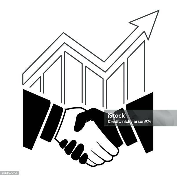 Handshake Icon Concept Design Stock Illustration - Download Image Now - Agreement, Bar Graph, Business