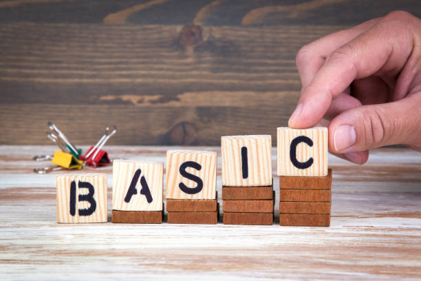 istock Basic concept. Wooden letters on the office desk, informative and communication background 843530470