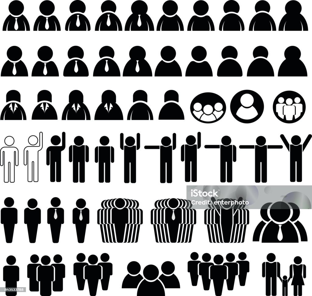 people icon set of people icon and business icon, vector illustration Adult stock vector