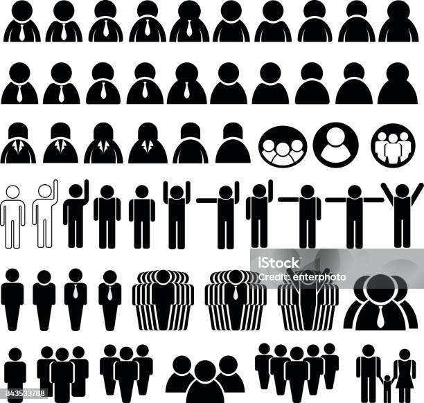 People Icon Stock Illustration - Download Image Now - Adult, Art, Business