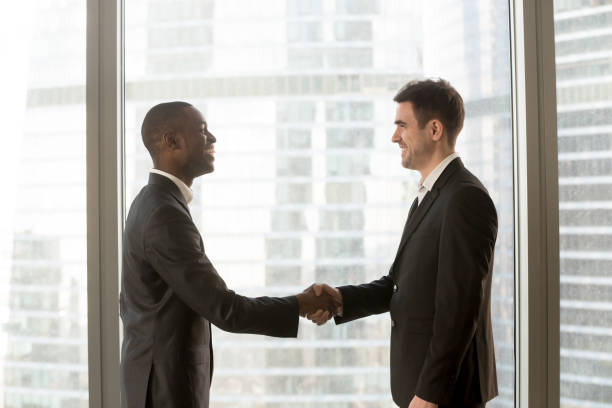istock Business partners introducing herself at meeting 843534052