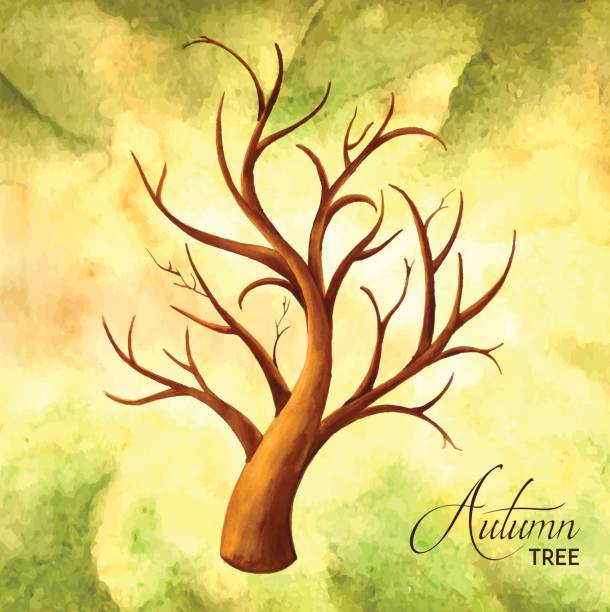 istock Autumn Backgrounds with Watercolor Orange, Yellow and Green Leaves 843534216