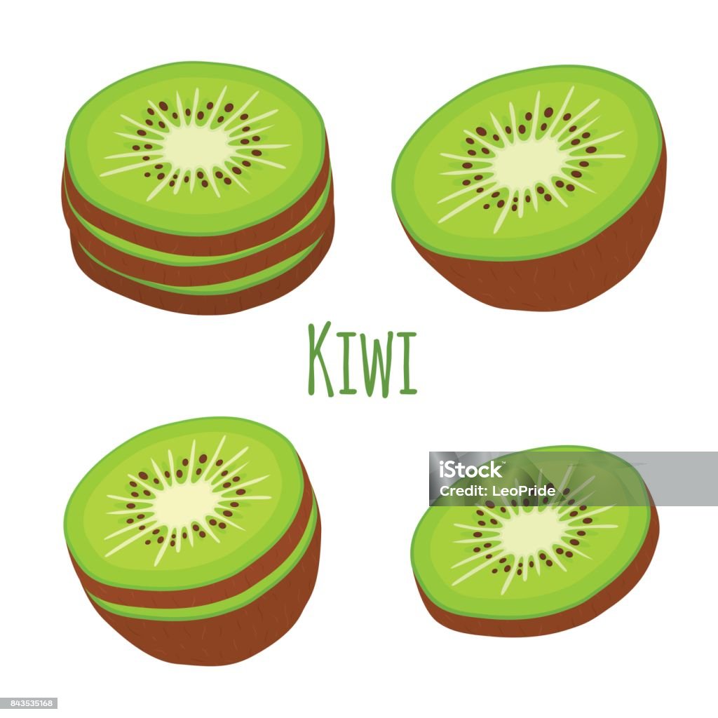 Ilustración de Frutas Tropicales Kiwi Exótico Sistema Dibujos Animados De  Estilo Plano Ilustración De Vector y más Vectores Libres de Derechos de  Alimento - iStock