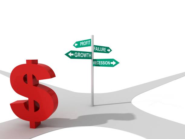 istock Dollar sign economics road direction sign concept 843541398