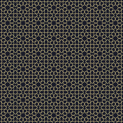 Background with seamless pattern in arabic style.