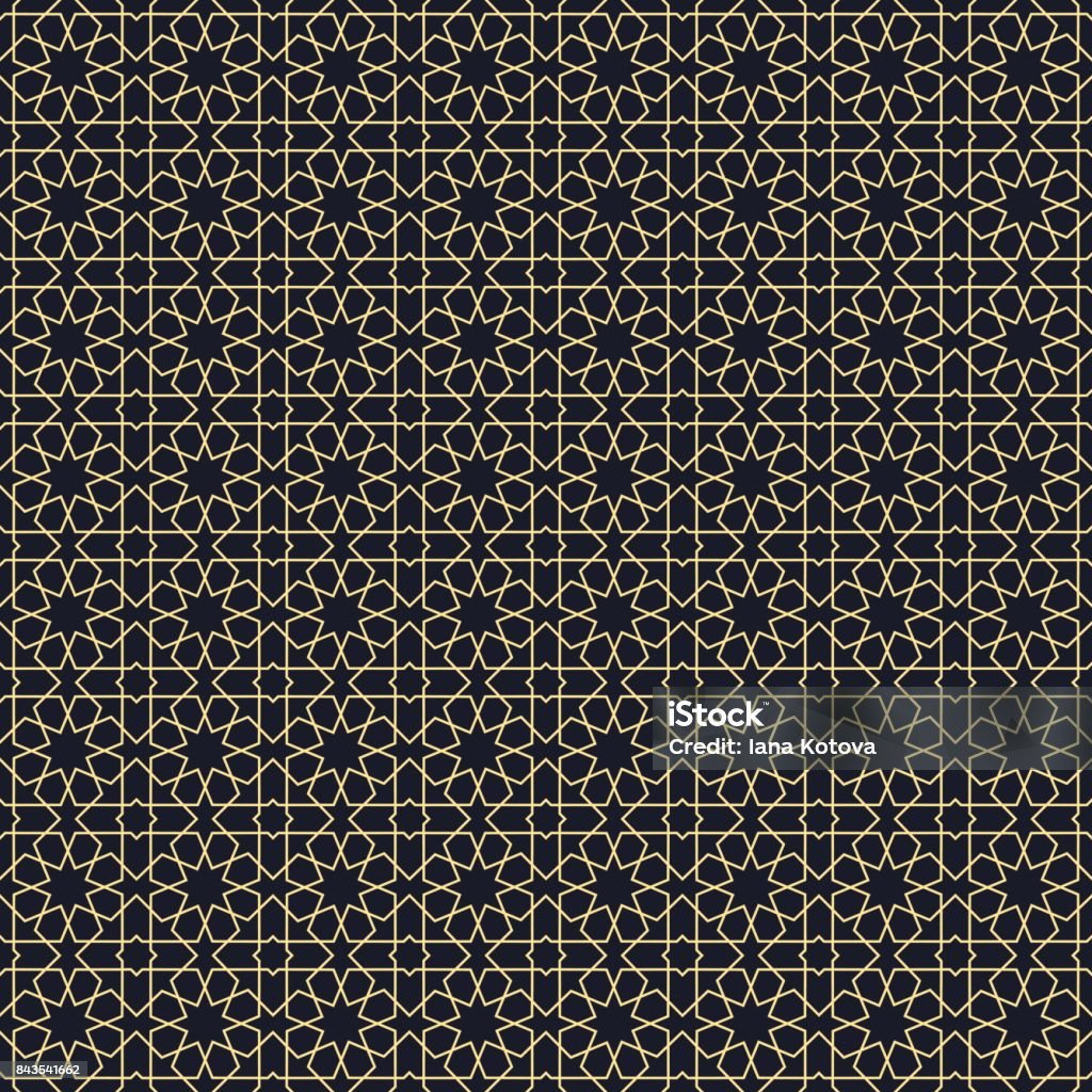 Background with seamless pattern in arabic style. Pattern stock vector